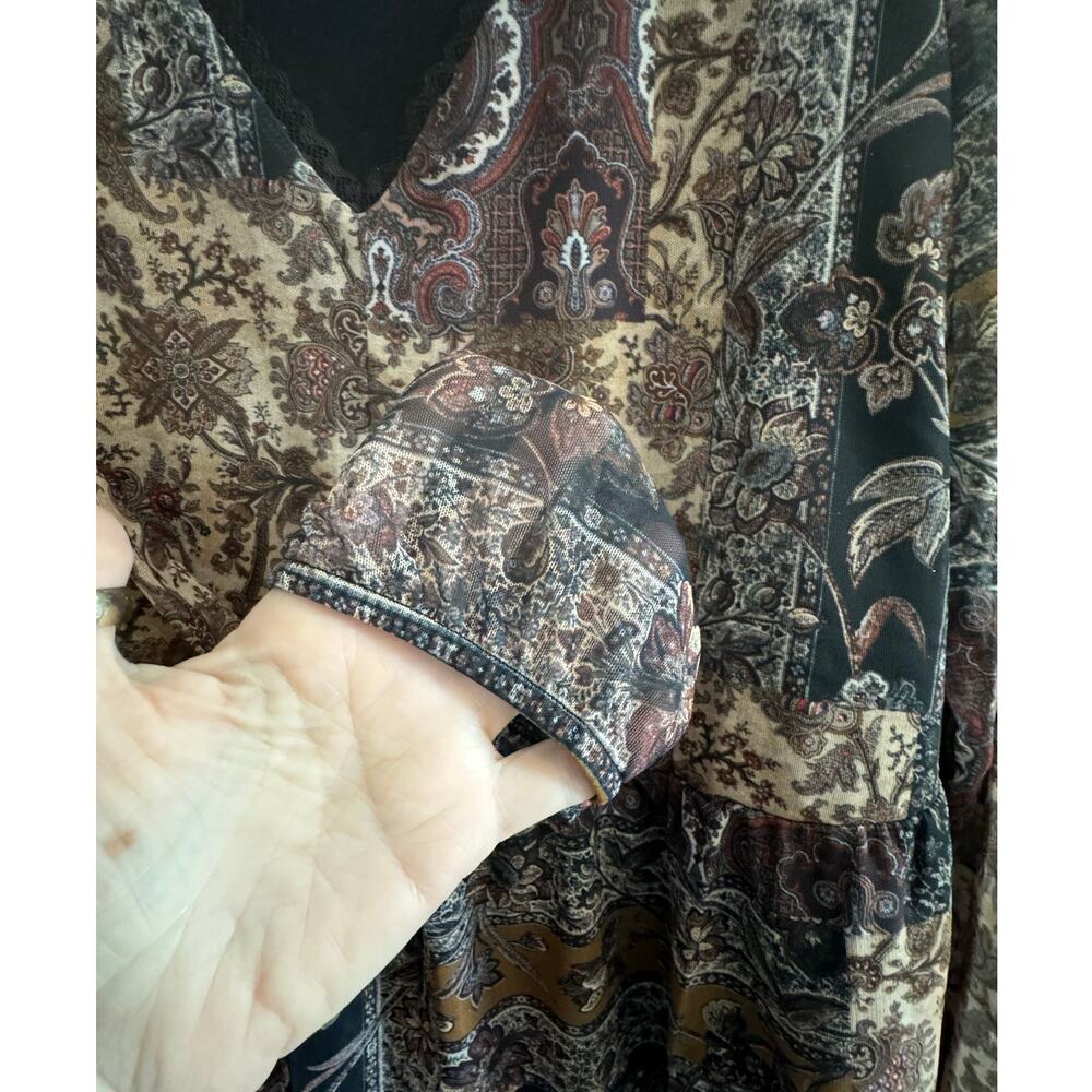DESIGUAL NWT $115 Katrina Patchwork Look Lined Mesh Top Size US L - Picture 8 of 12
